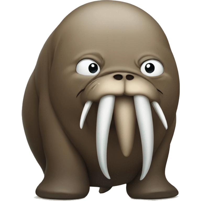 Angry walrus with big tusk  emoji