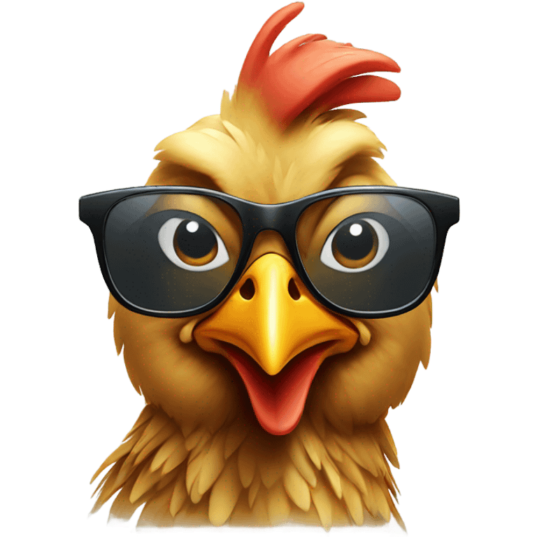 chicken wearing glasses  emoji