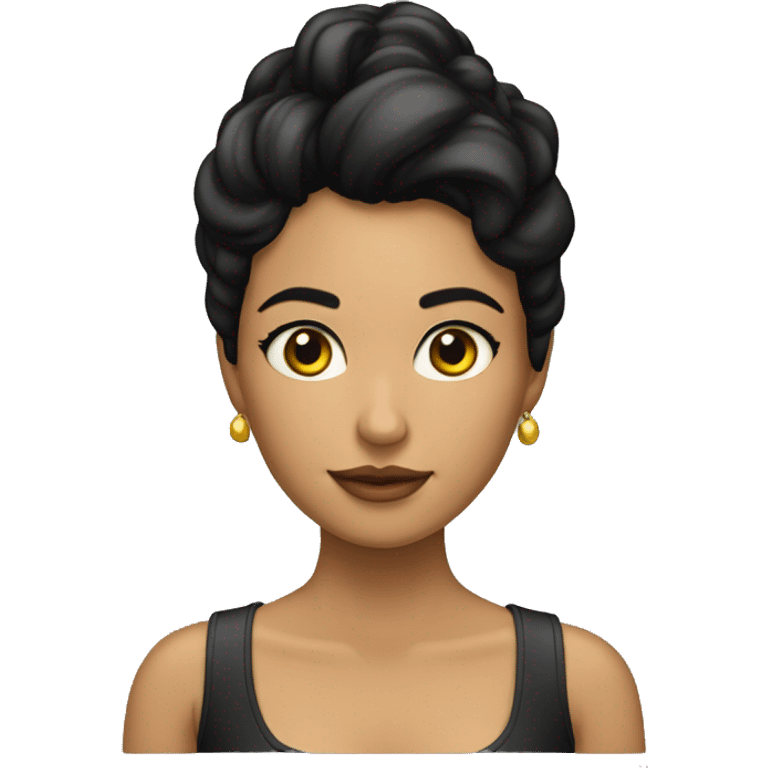 Chica linda morena pelo al hombro negro  emoji