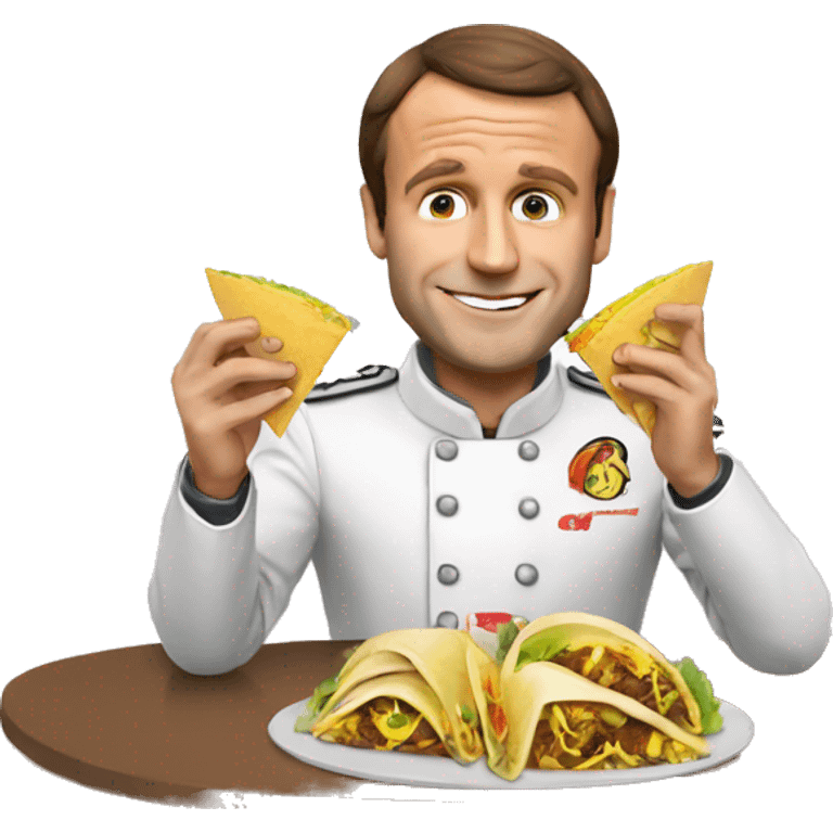 Macron qui mange un tacos emoji