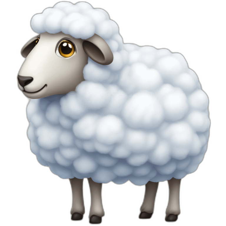 sheep that looks like a cloud emoji