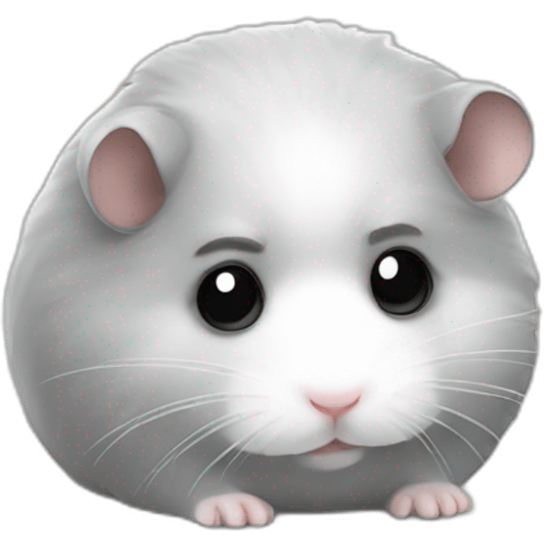 Grey dwarf hamster looking sad in heaven emoji