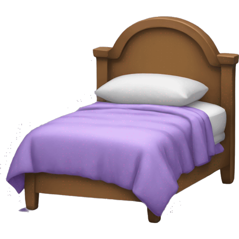 Purple bed with teddy bear  emoji