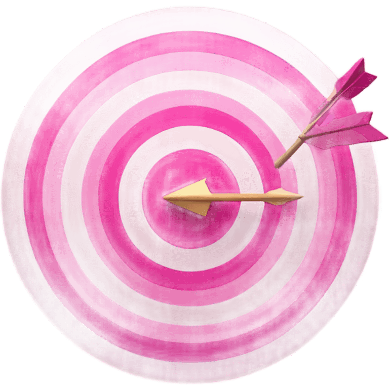 a pink target with an arrow in the middle of it emoji