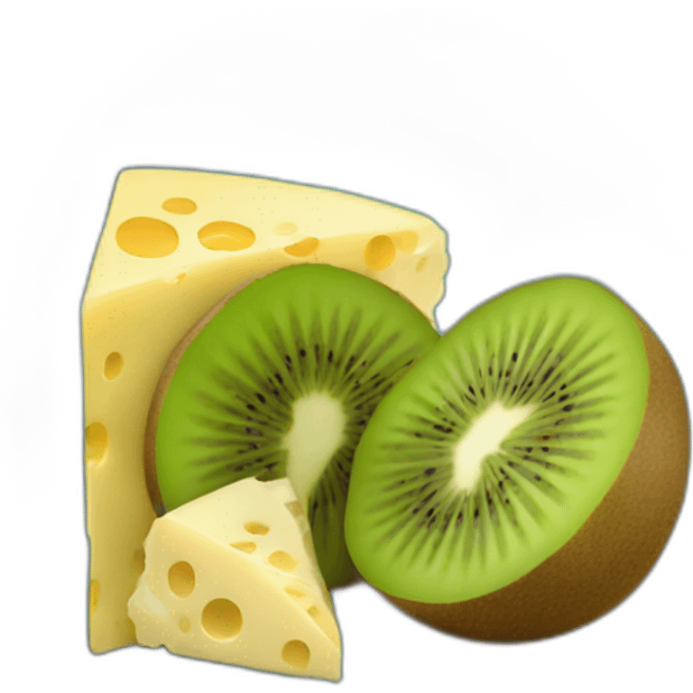 kiwi eating cheese emoji