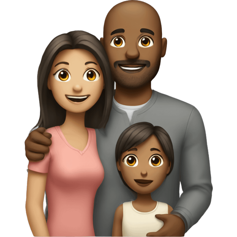 Man woman and little girl together as a family emoji