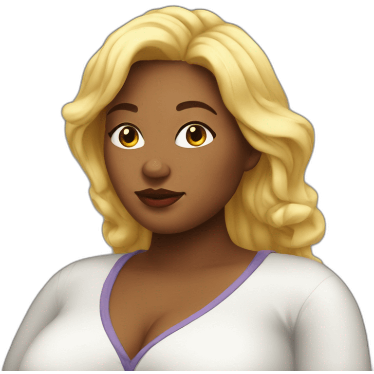 Plus size seductive woman emoji