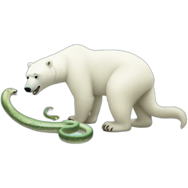 Polar bear with a snake emoji