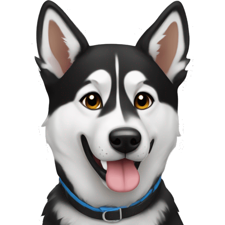 Black and white husky German Shepard mix emoji