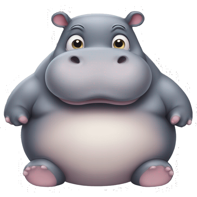 really fat obese but cute hippo emoji