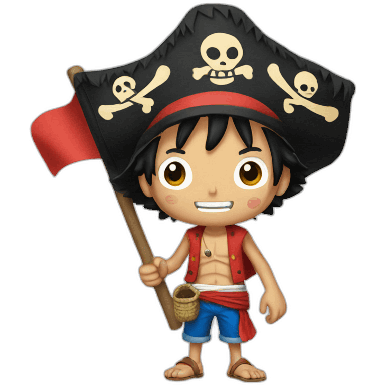 luffy holding a pirat flag emoji