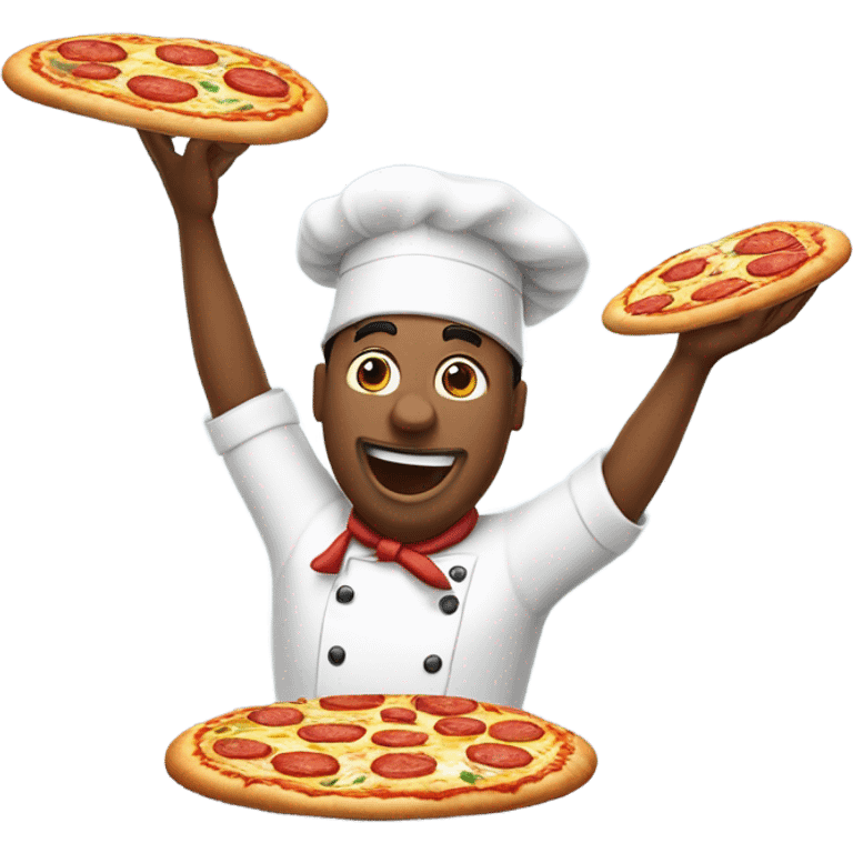 Emoji of a guy making pizza whith his hands emoji