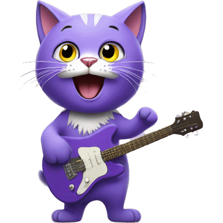 purple cat singing, cat in costume emoji