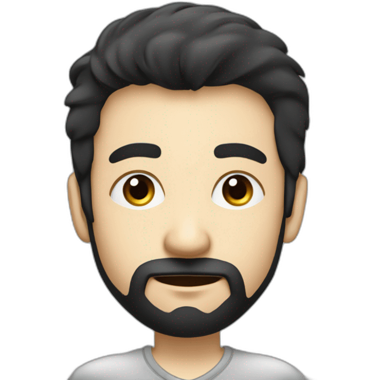 Forex trader progammer dude with black hair and beard, skinnyish emoji