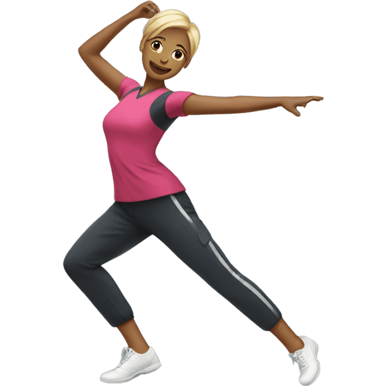 woman dancing in a training uniform emoji