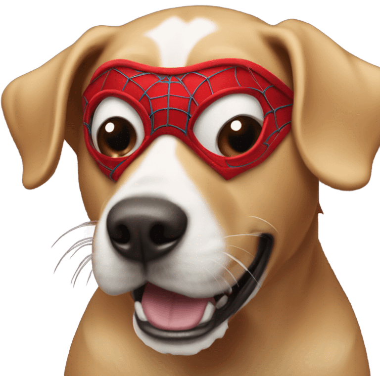 DOG in SPIDER MAN mask emoji