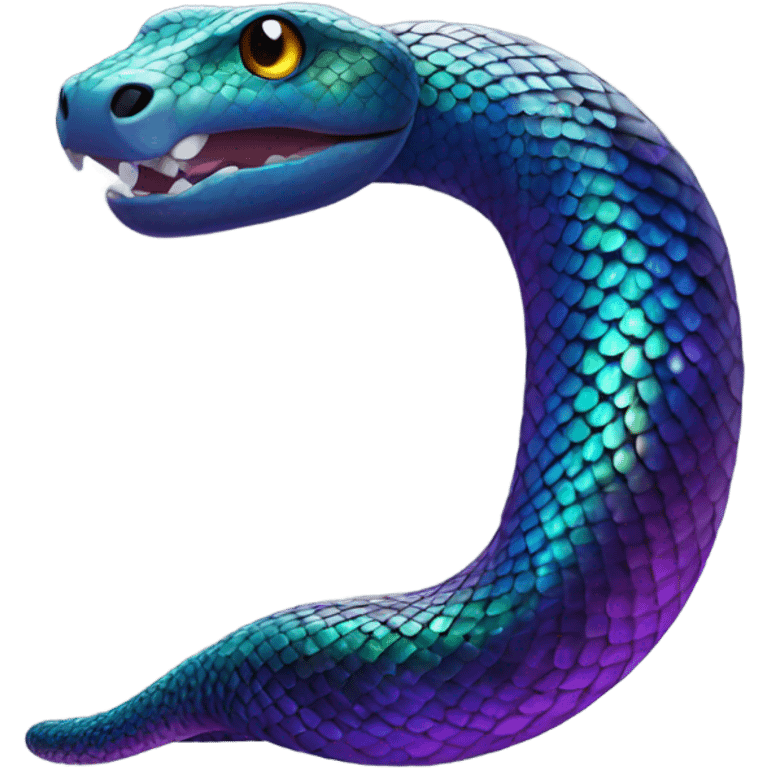 Dark iridescent snake emoji