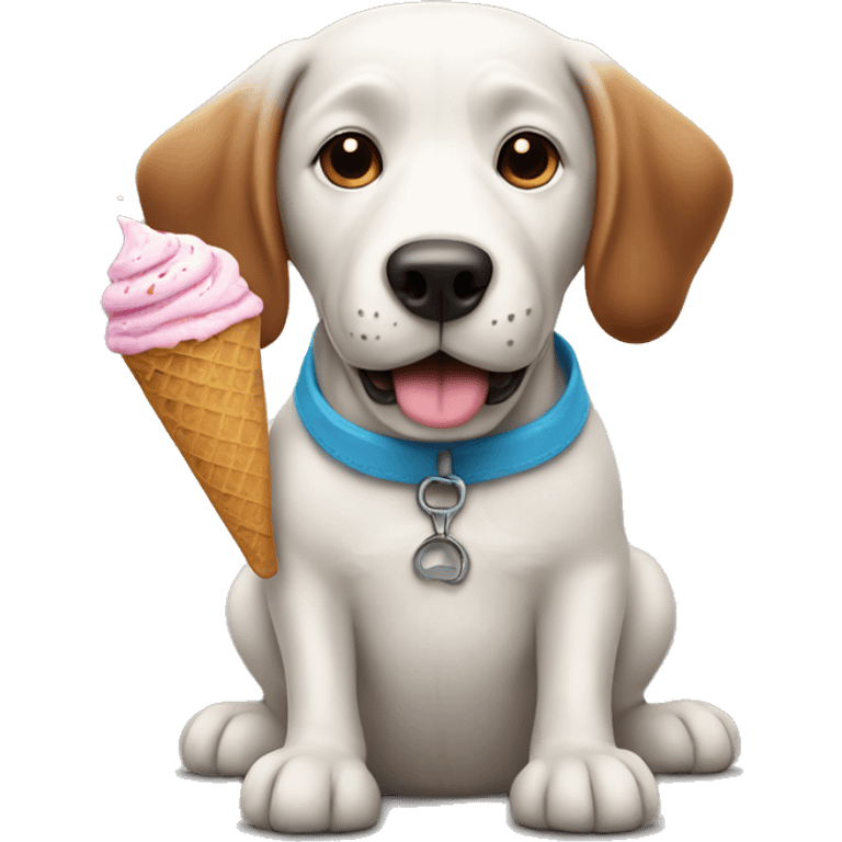 Dog with ice cream emoji