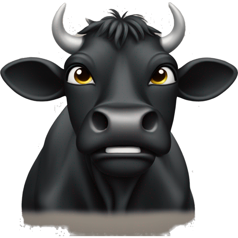 black cow making facepalm emoji