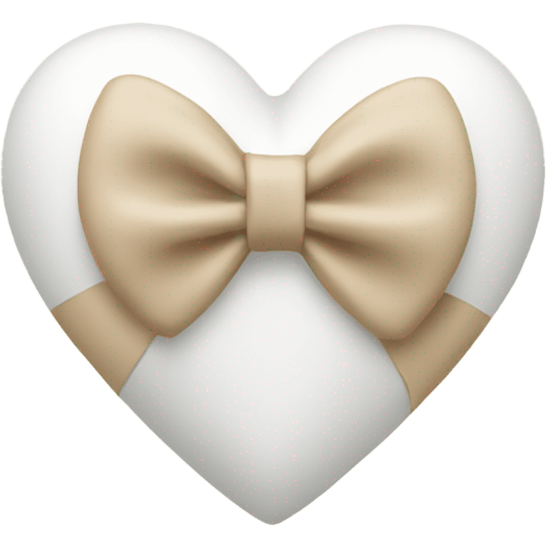 white heart with beige bow emoji