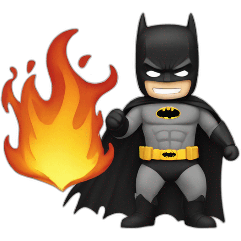 batman with fire on hand emoji