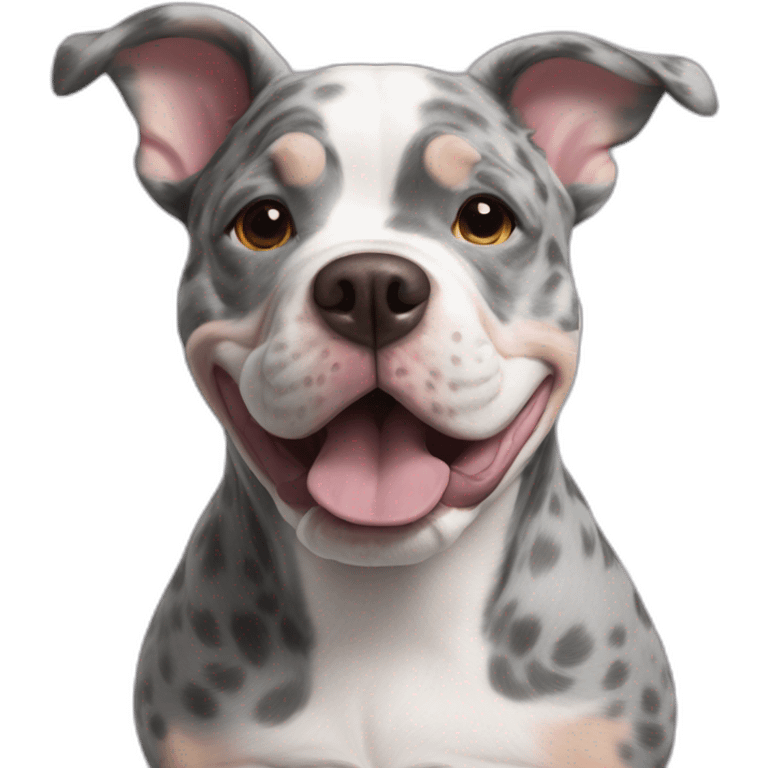 Lilac tri Merle pocket bully emoji