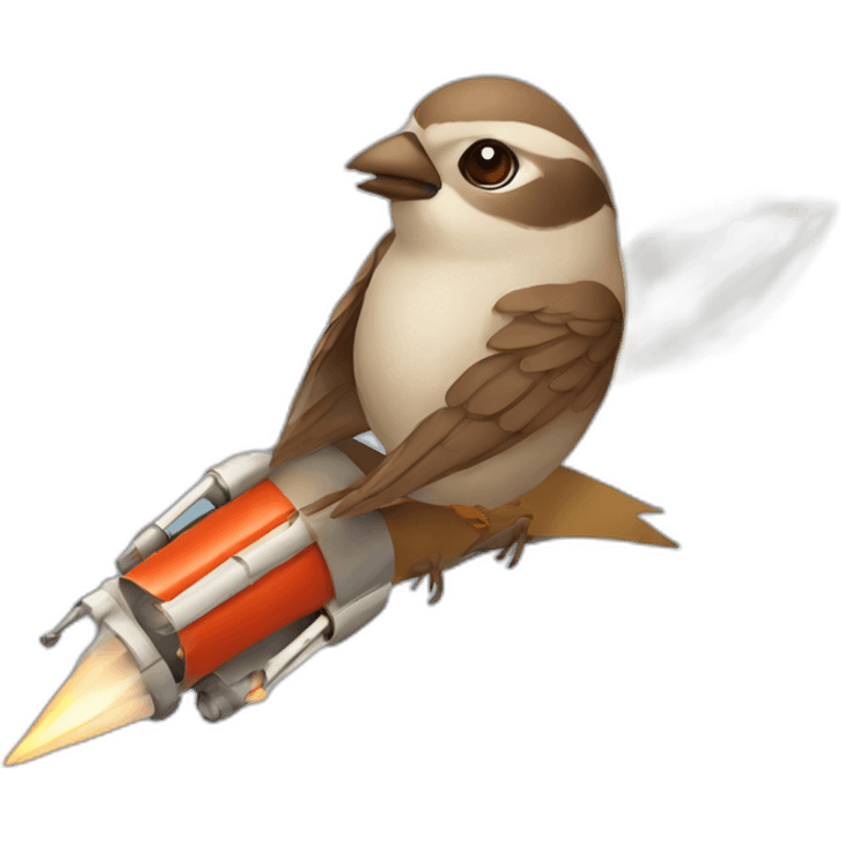 sparrow on a rocket emoji