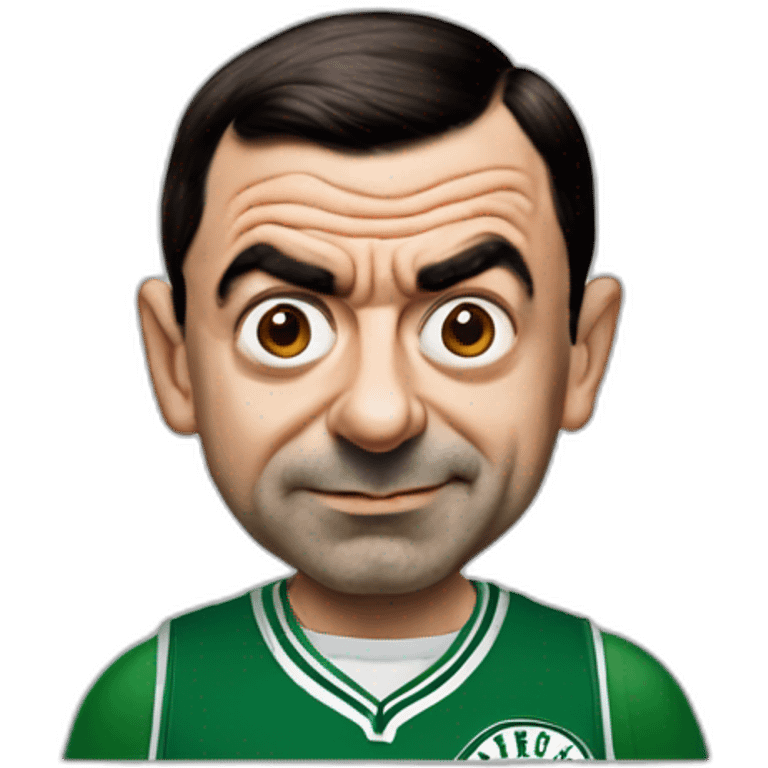 mr bean wearing gren boston celtics jersey emoji