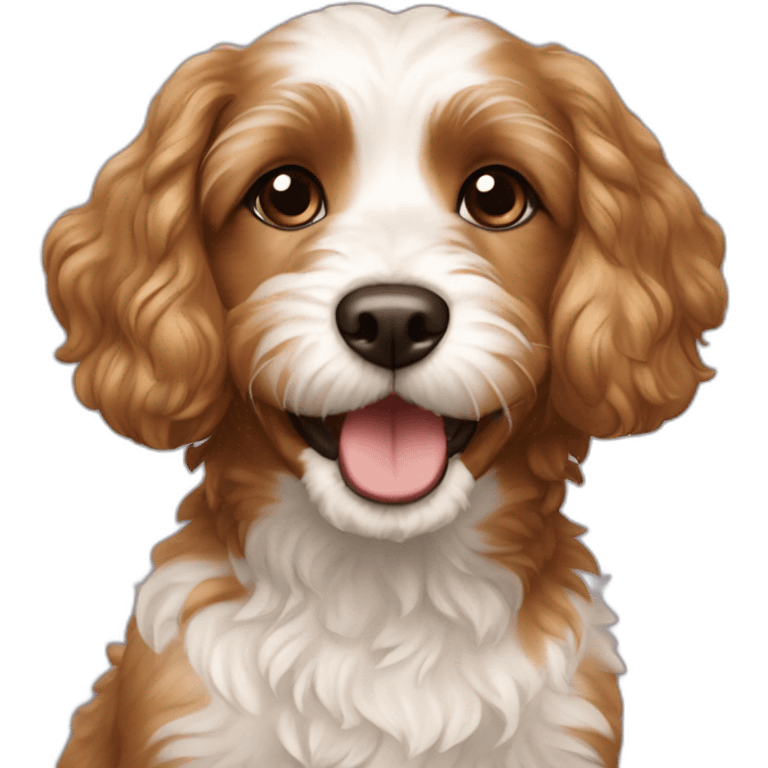 Cavapoo dog brown girl happy emoji