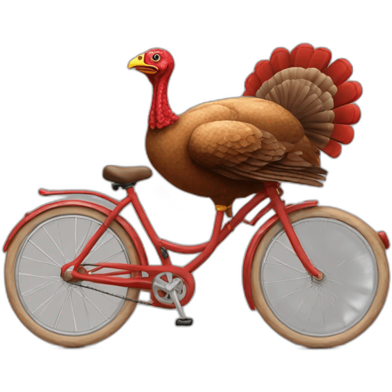 turkey-on-red-bicycle emoji