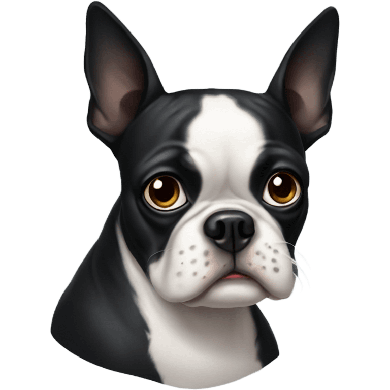 Sad Boston terrier  emoji