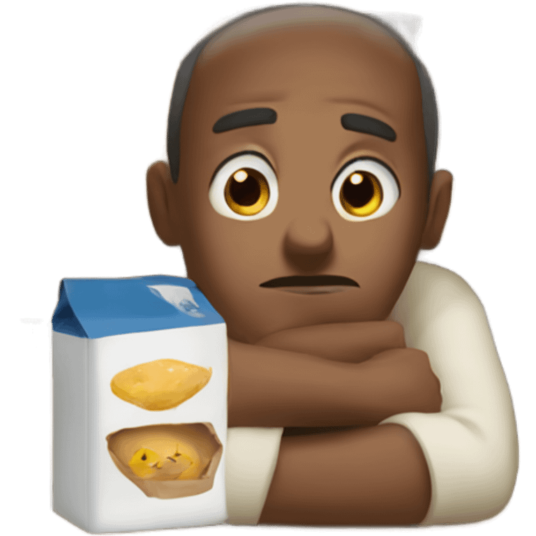 Man hiding in pantry crouched down emoji