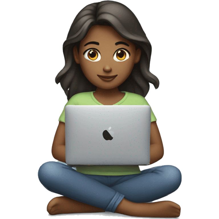 girl using macbook emoji