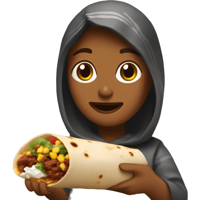 Chipotle burrito with person eating  emoji