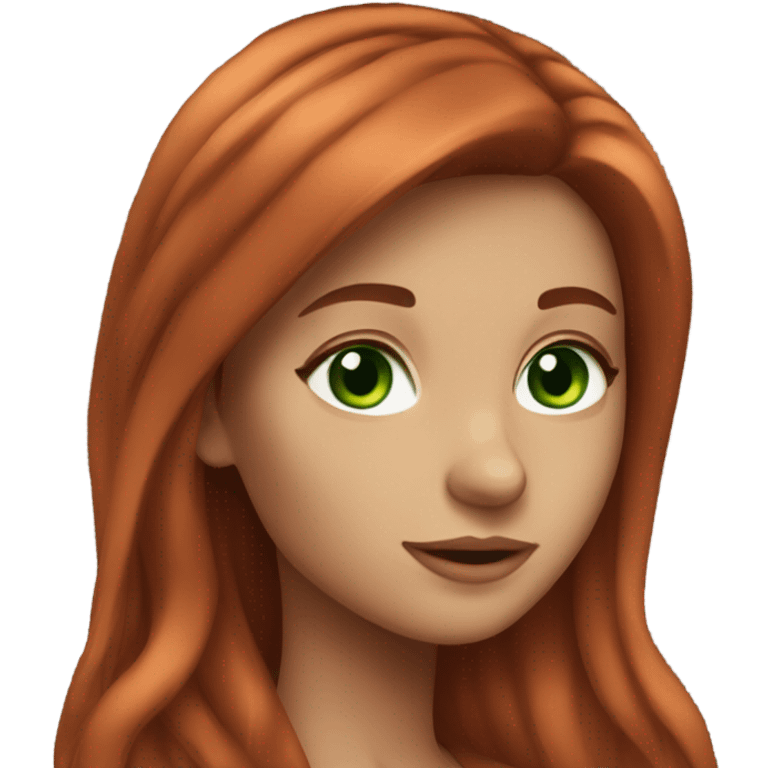 Pretty girl with green eyes and auburn hair emoji