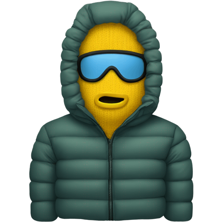 Puffy jacket ski mask emoji