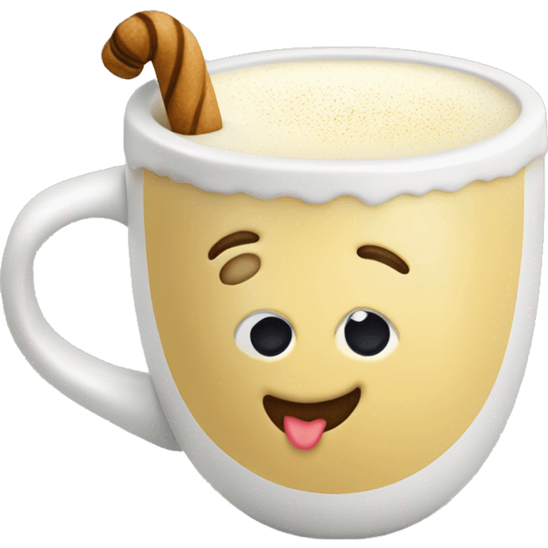 Eggnog in a Christmas mug emoji