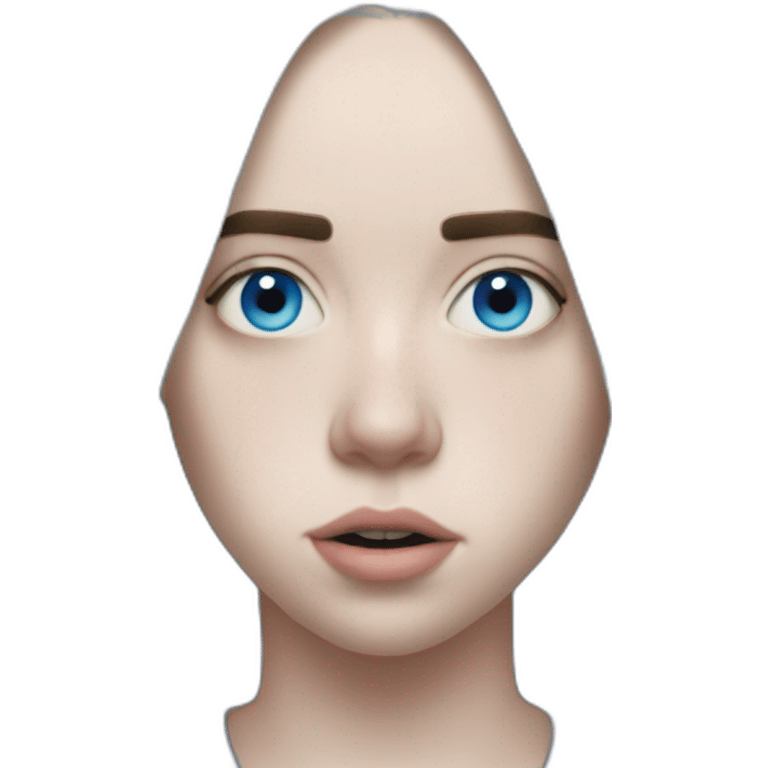 Billie eilish chanteuse cheveux bleus yeux bleus emoji