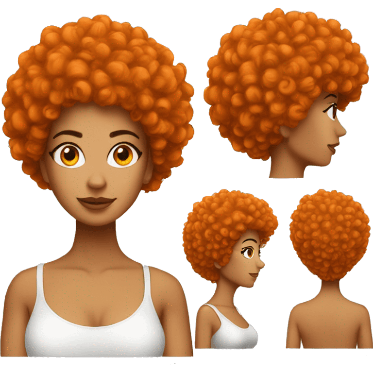 Sassy latina woman with orange afro emoji