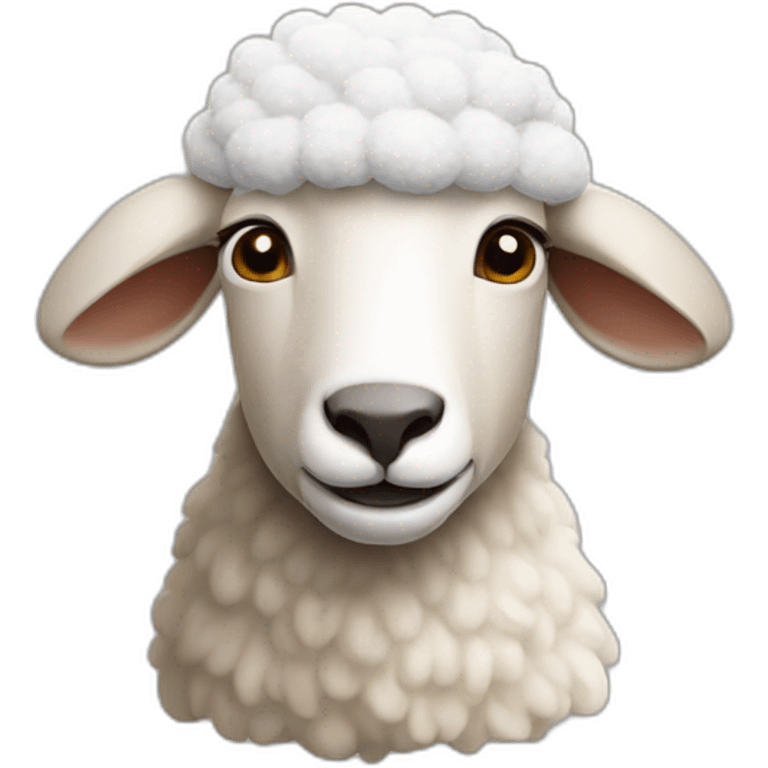 Sheep with a bucket head emoji