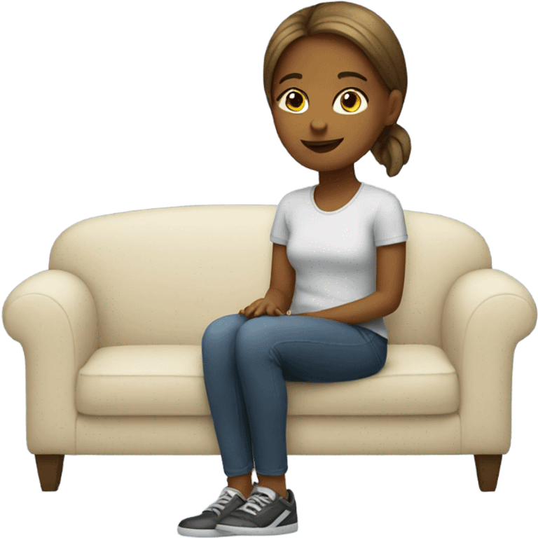 Girl sitting on couch  emoji