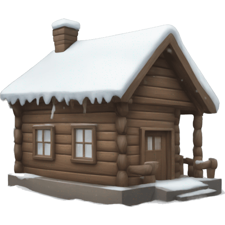 snow-covered wooden house emoji