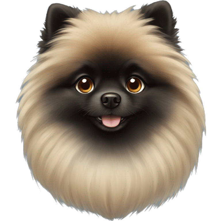 Black fluffy pomeranian emoji