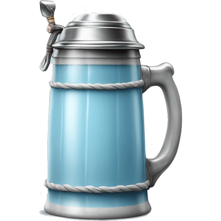 Realistic isolated light blue ceramic oktoberfest beer stein. emoji