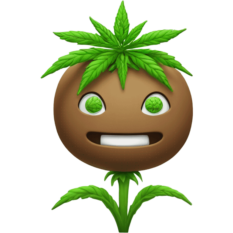 Marijuana plant smiling ￼ emoji