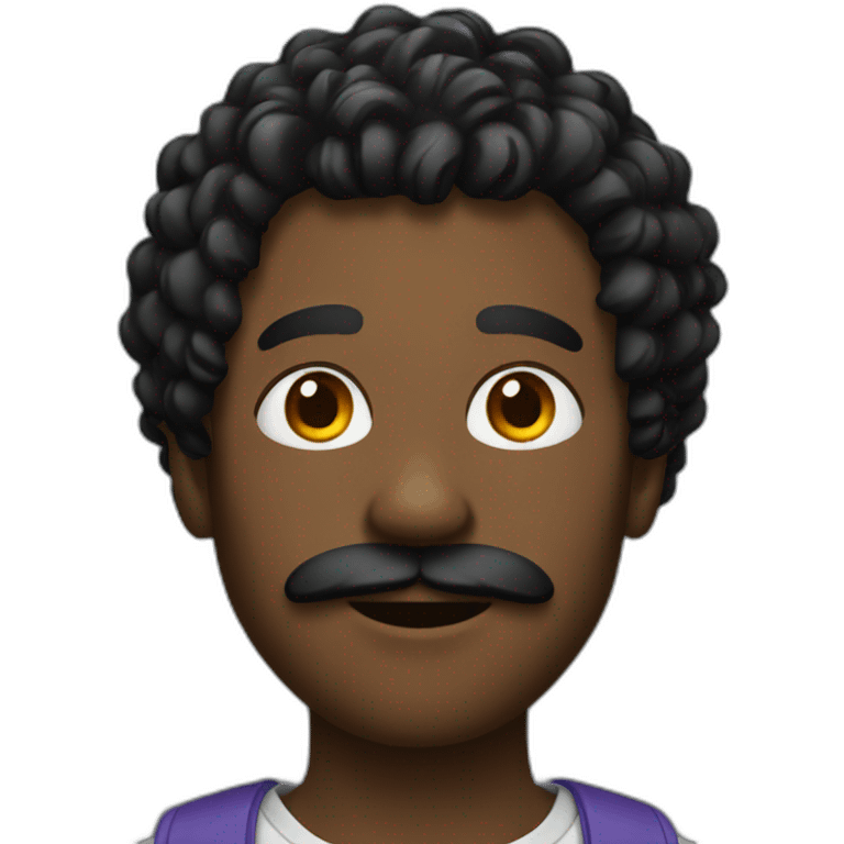 black men with twist hair with black moustache emoji