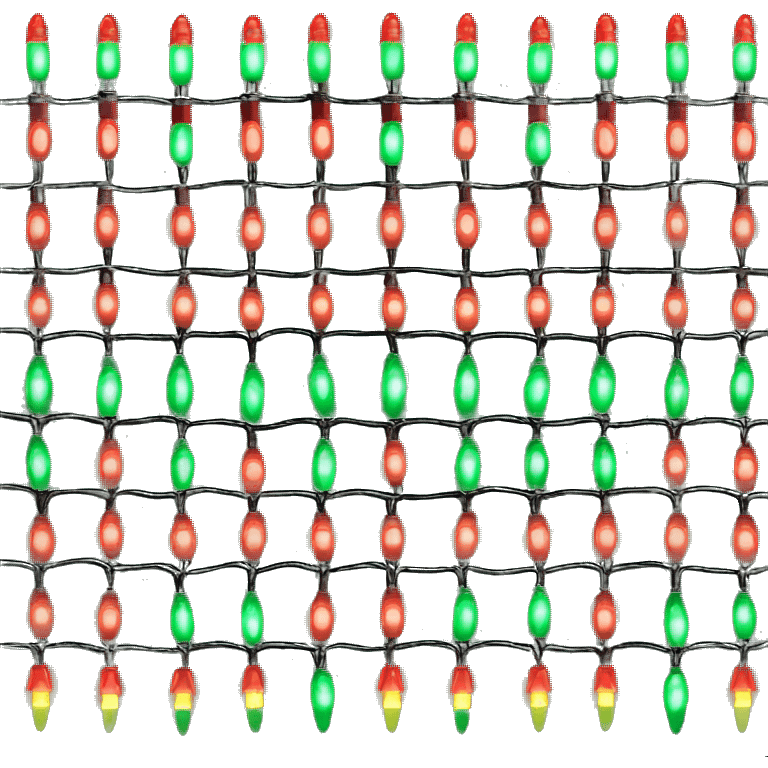 Green & Red Christmas lights emoji