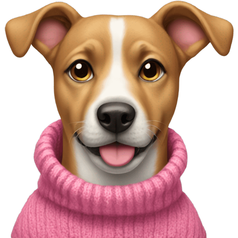 Dog wearing a pink sweater emoji