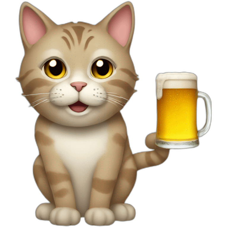 cat with a beer emoji