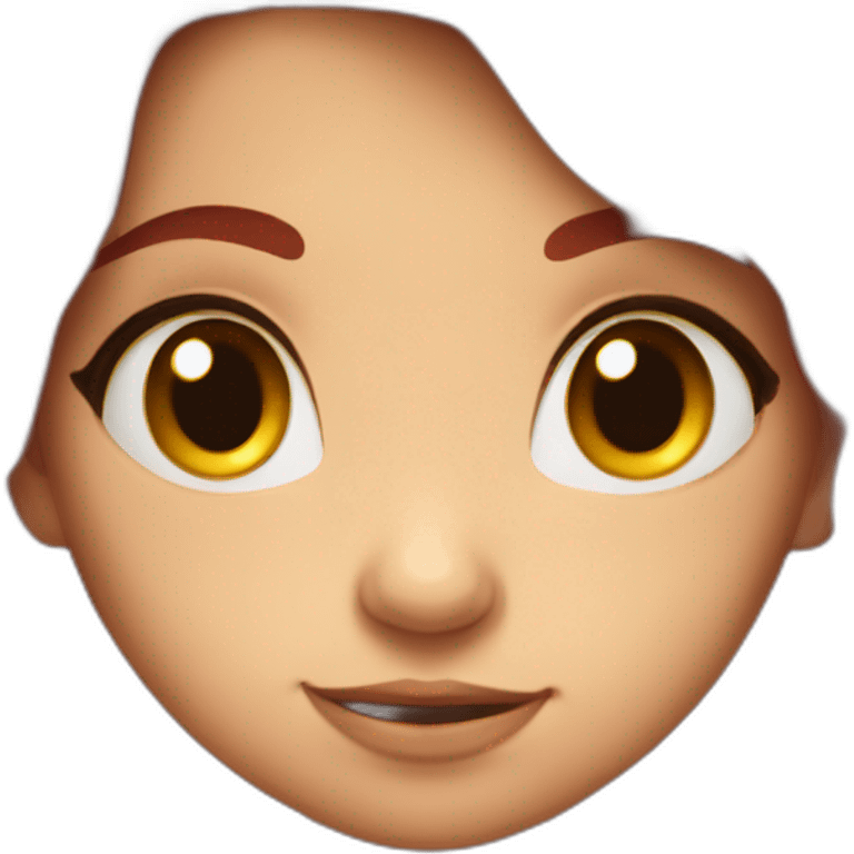 cute gamer girl with long, curly, dark red hair emoji